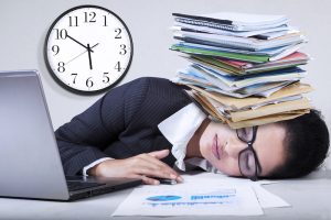 Exhausted Indian Businesswoman Overworked